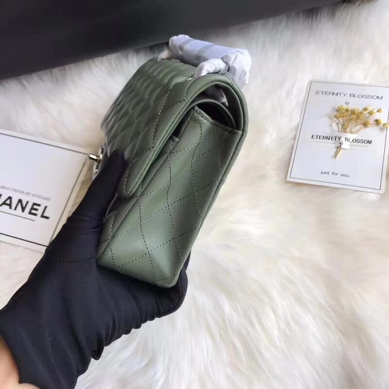 Replica Chanel 1112 Green Medium Size 2.55 Lambskin Leather Flap Bag