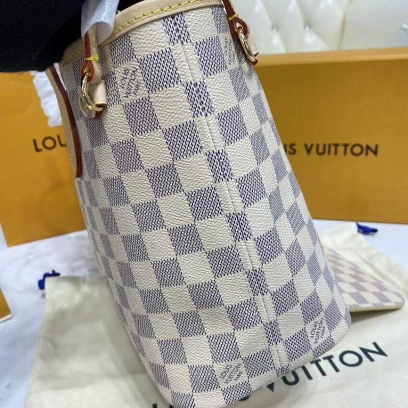 Replica Louis Vuitton Damier Azur Neverfull Pm N41362 Pink