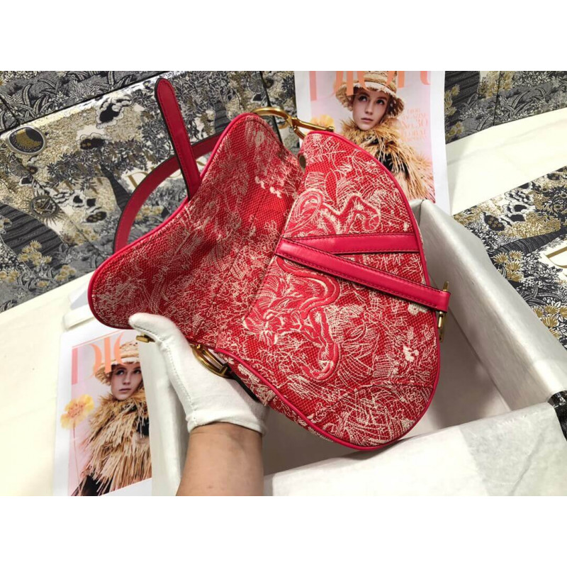 Replica Christian Dior Saddle Bag Toile De Jouy Reverse Jacquard M0446