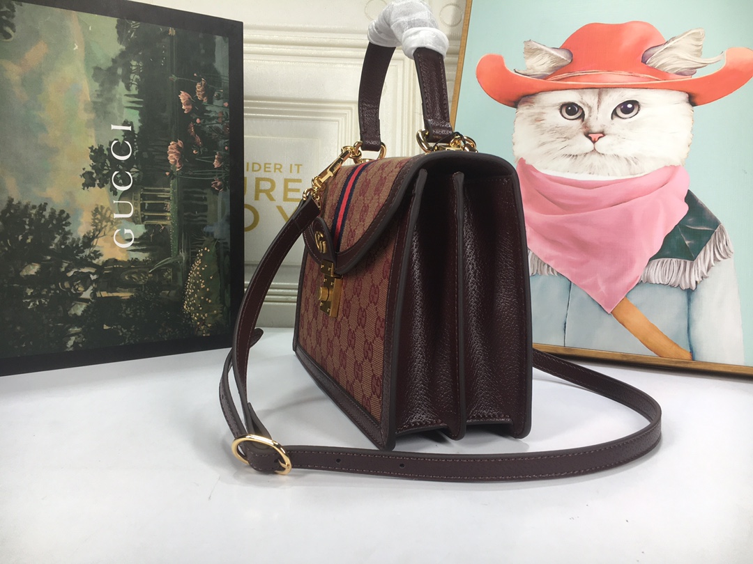 Replica Gucci Ophidia Small Top Handle Bag With Web 651055