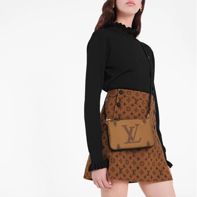 Replica Louis Vuitton Monogram Double Zip Pochette M69203