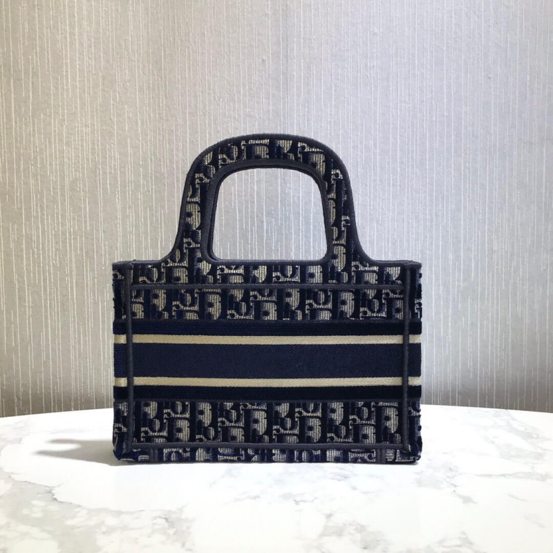 Replica Dior Oblique Embroidered Velvet Mini Book Tote S5475Z