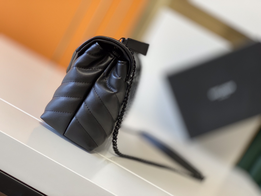 Replica Ysl Loulou Small Bag In Matelasse  Y  Leather- Black/Beige/Red