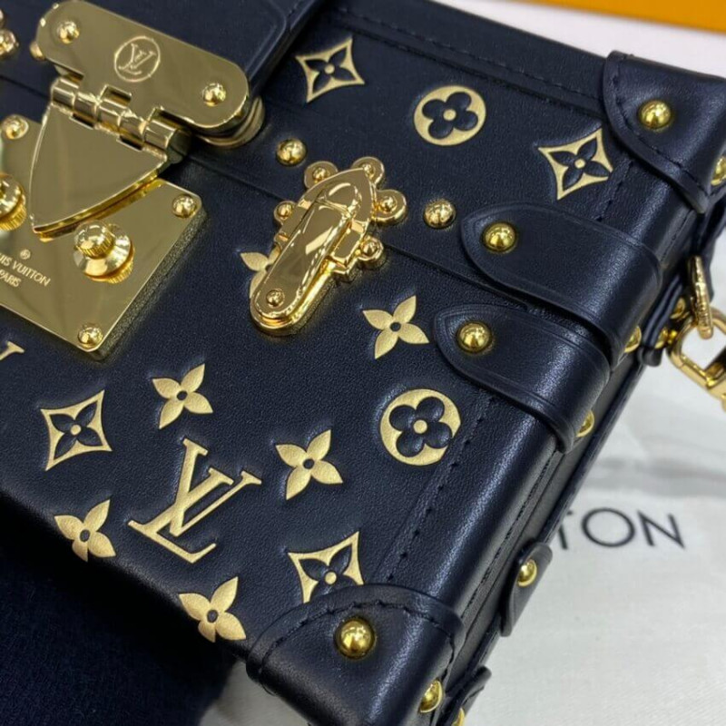 Replica Louis Vuitton Petite Malle Monogram Metal Bag M57817
