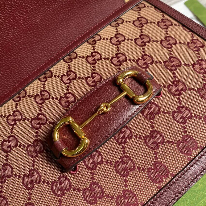 Replica Gucci Horsebit 1955 Small Bag 602204 In Burgundy Gg Canvas