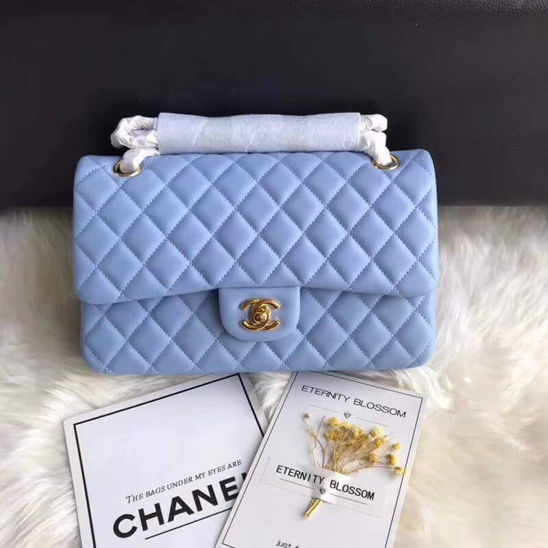 Replica Chanel 1112 Blue Medium Size 2.55 Lambskin Leather Flap Bag