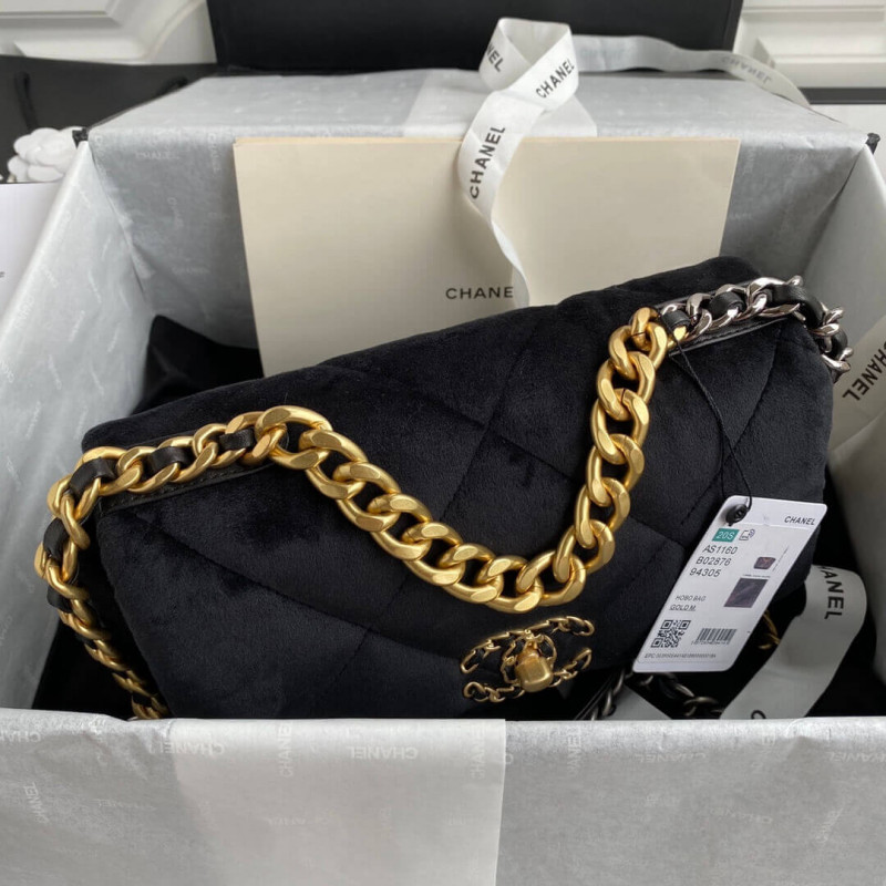Replica Chanel 19 Small Velvet Flap Bag As1160