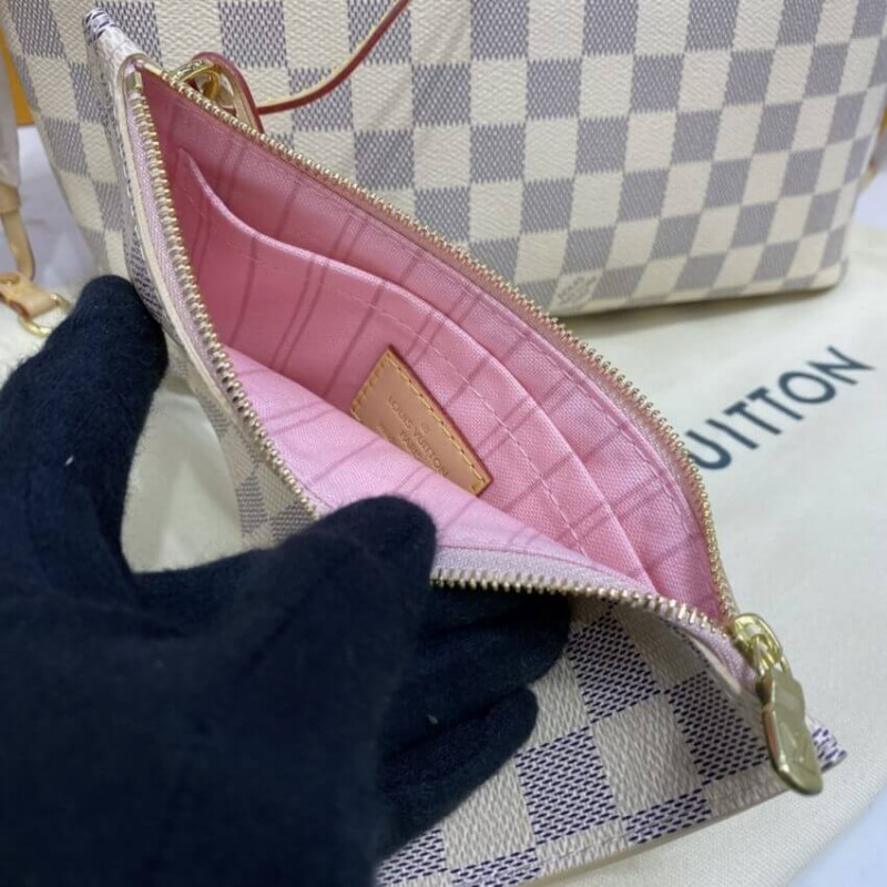 Replica Louis Vuitton Damier Azur Neverfull Pm N41362 Pink