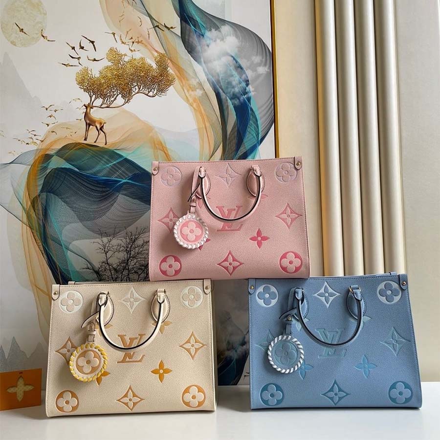 Replica Louis Vuitton By The Pool-Onthego Mm Blue/Beige/Pink
