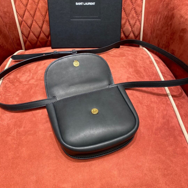 Replica Saint Laurent Kaia Ysl-Plaque Mini Leather Satchel 623097