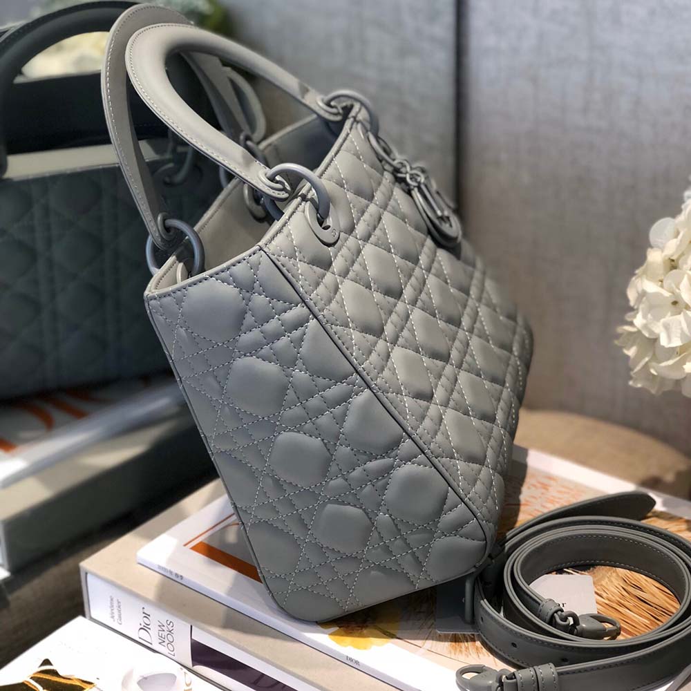 Replica Dior Aaa-Medium Lady Dr Bag Black/Pink/Grey