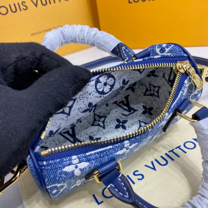 Replica Louis Vuitton Monogram Jacquard Denim Nano Speedy M81168 M81213