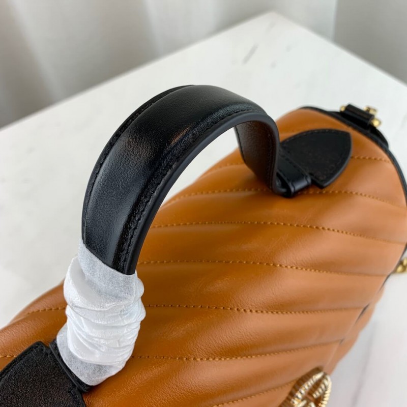 Replica Gucci Gg Marmont Small Top Handle Bag 498110 Cognac