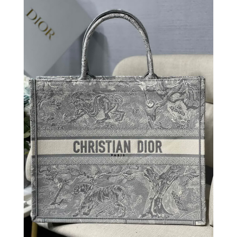 Replica Christian Dior Book Tote Grey Toile De Jouy Bag M1286