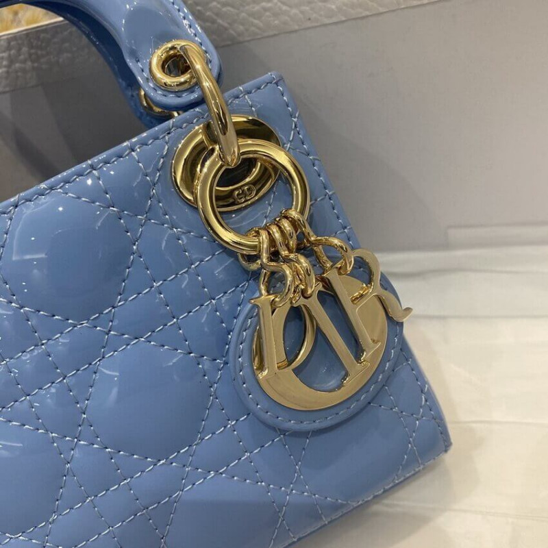 Replica Christian Dior Micro Lady Dior Bag In Patent Cannage Calfskin S0856