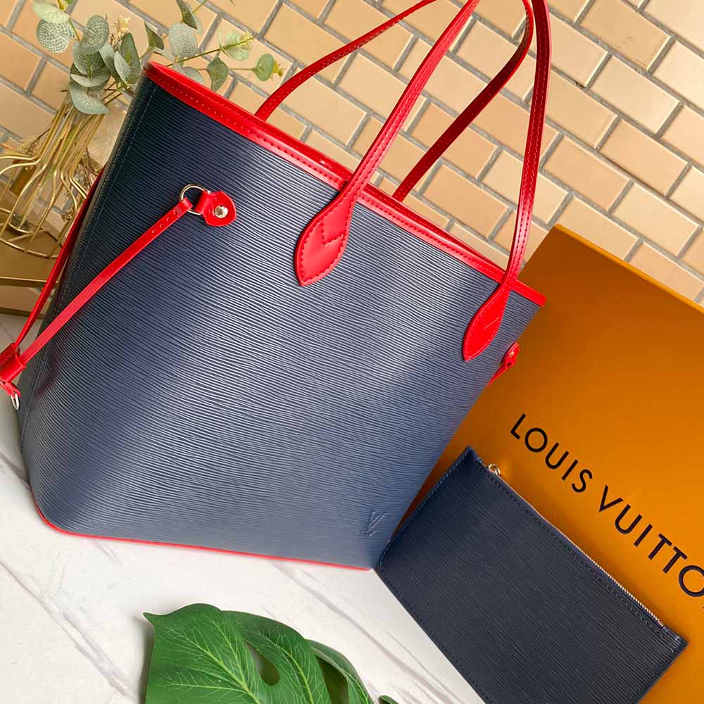 Replica Louis Vuitton Neverfull Mm Epi Leather M56947 Navy/Black/Red