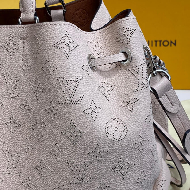 Replica Louis Vuitton Mahina Calf Leather Bella Tote M59203 Cream
