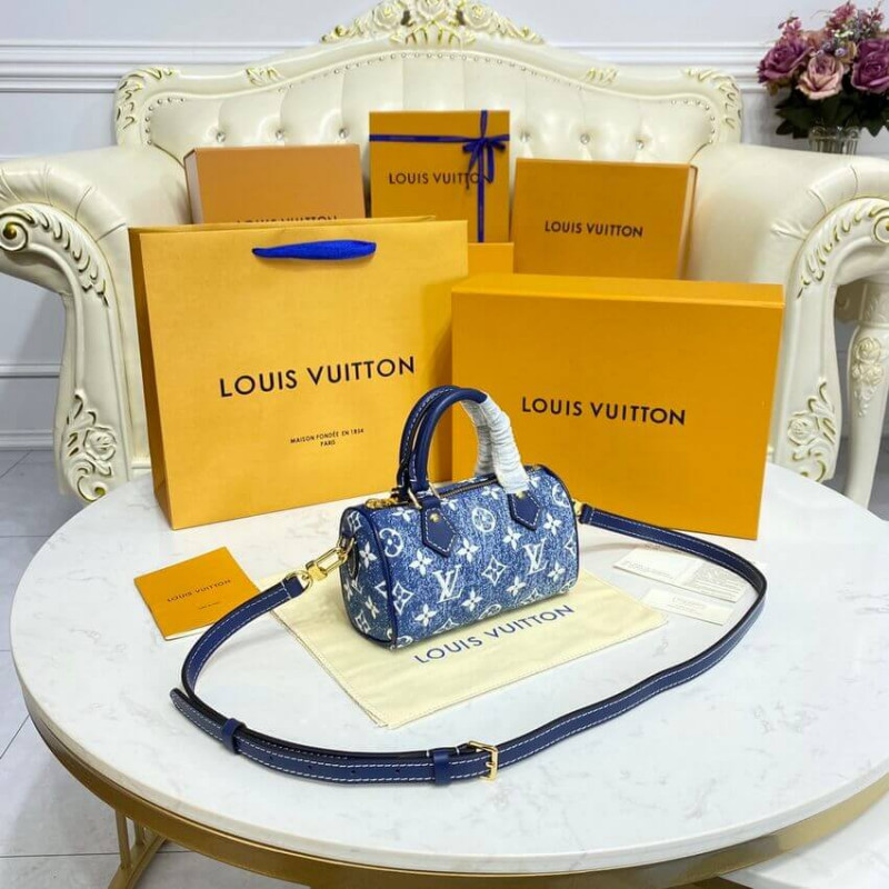 Replica Louis Vuitton Monogram Jacquard Denim Nano Speedy M81168 M81213