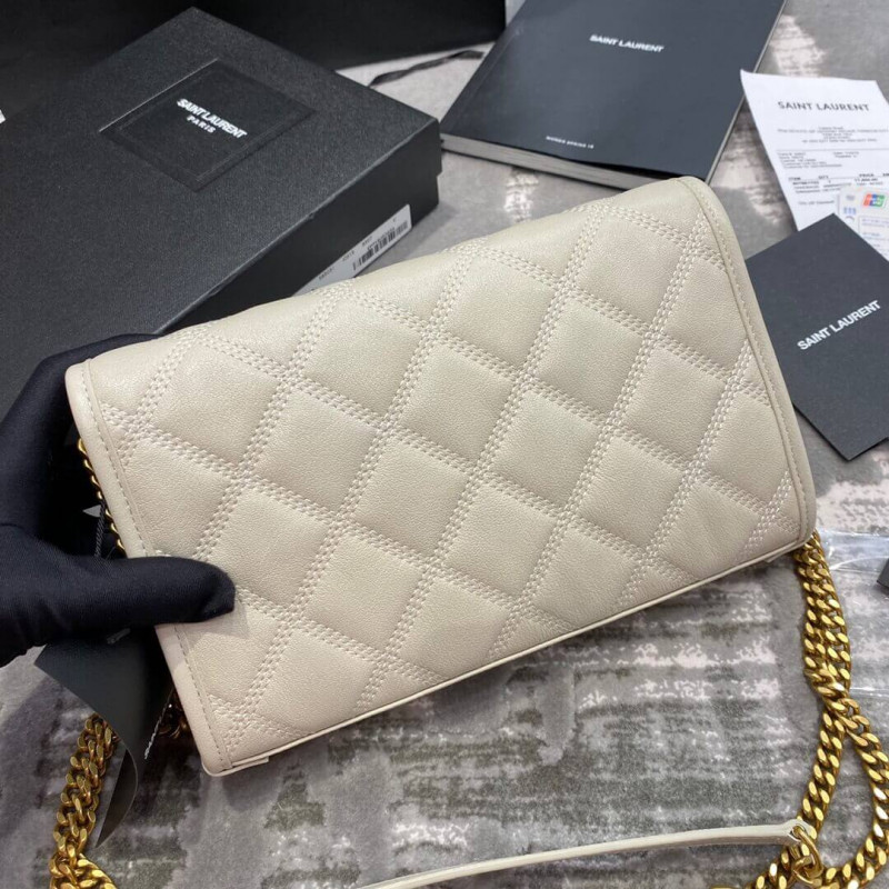 Replica Saint Laurent Becky Chain Wallet In Quilted Lambskin 585031