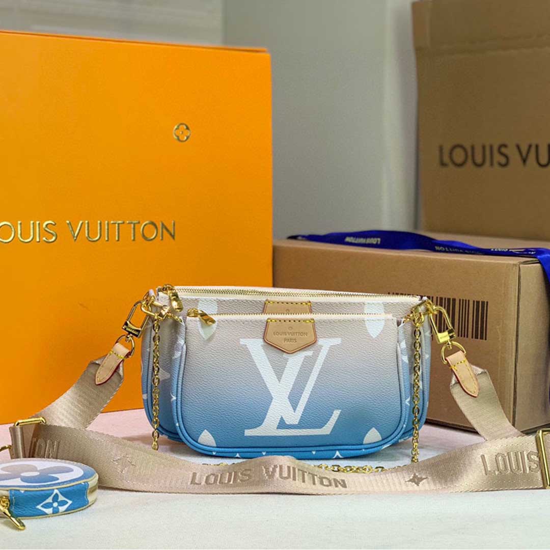 Replica Louis Vuitton Multi Pochette Accessoires-M57634 Pink/Blue