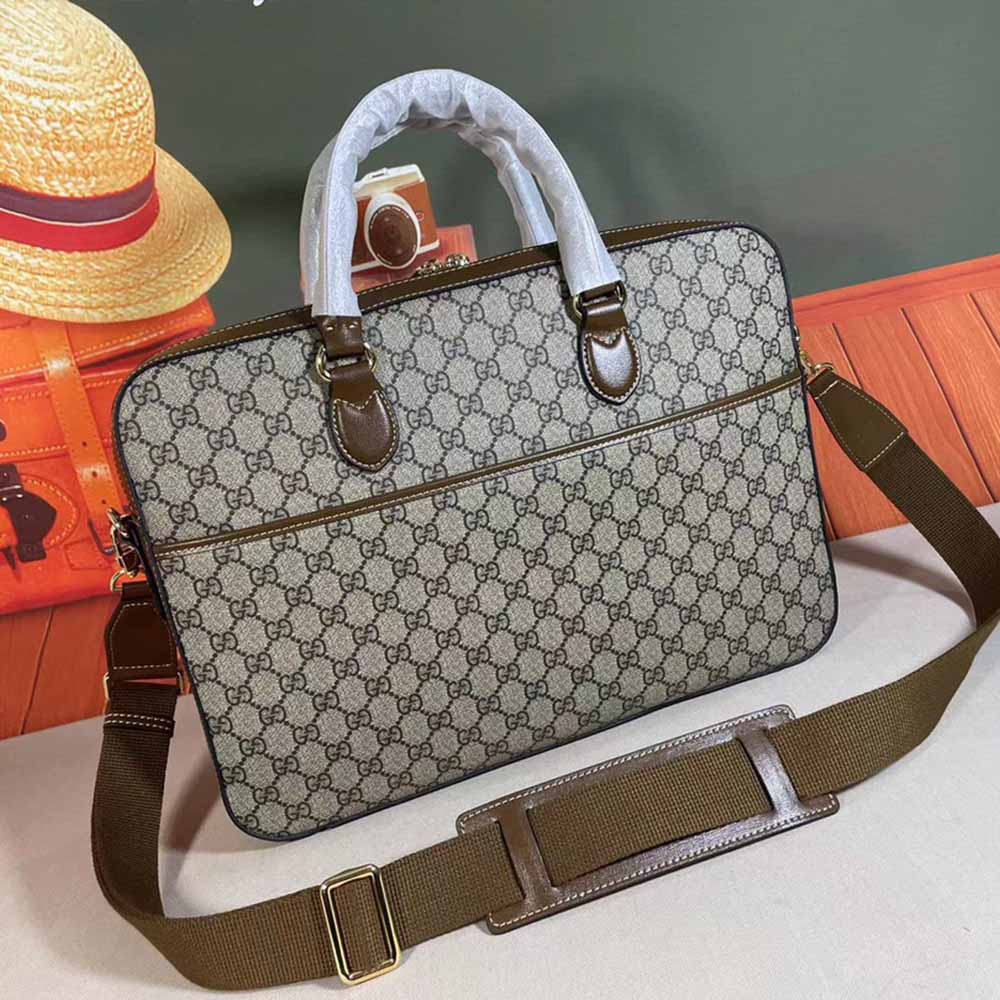 Replica Gucci Business Case With Interlocking G Black/Grey 674140
