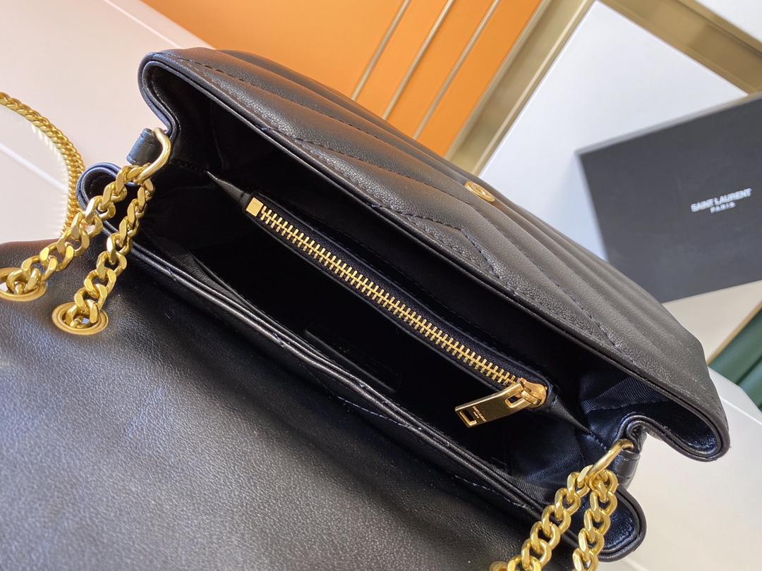 Replica Ysl Loulou Small Bag In Matelasse  Y  Leather- Black/Beige/Red