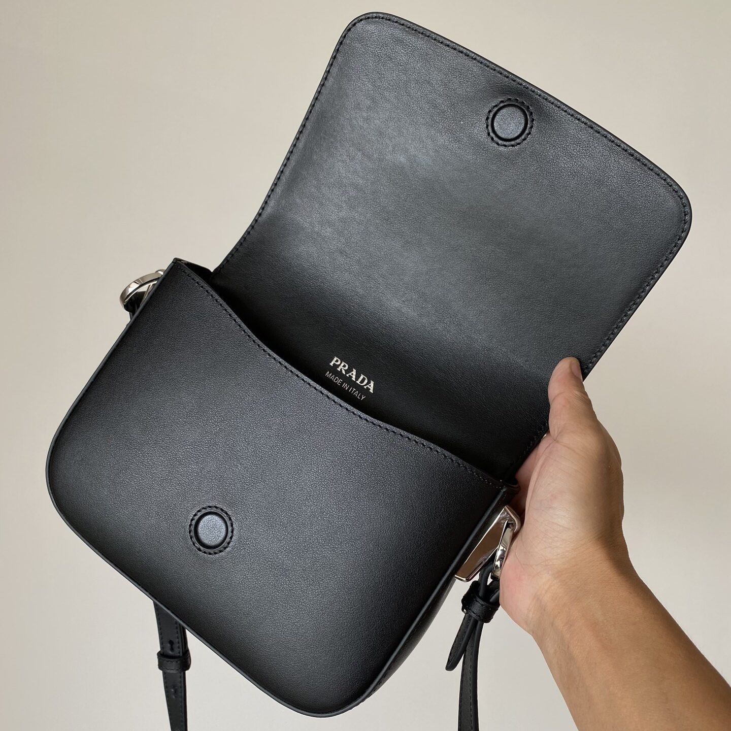 Replica Prada Saffiano Leather Identity Shoulder Bag