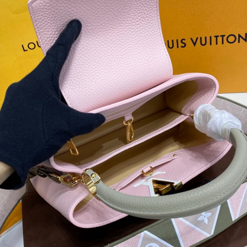 Replica Louis Vuitton Capucines Mm M59020 Rose/Beige