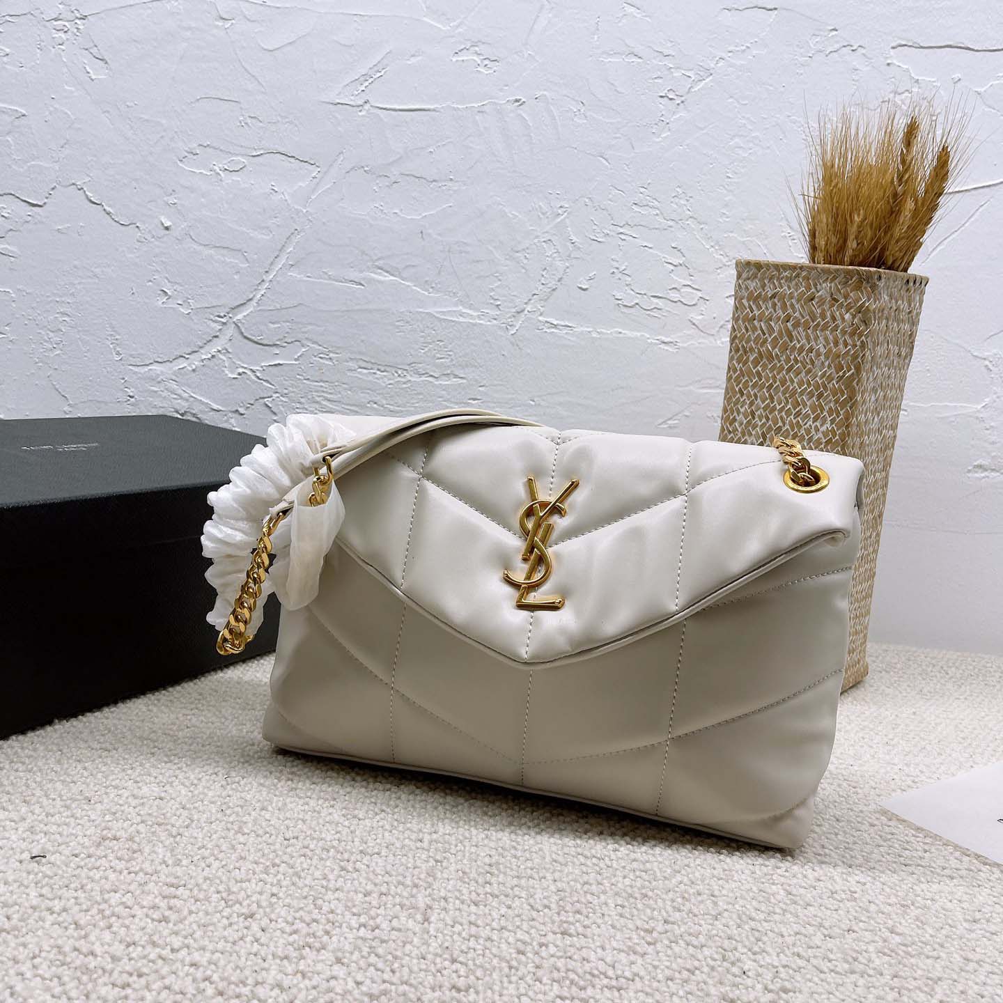 Replica Ysl Puffer Small Bag- Black/White