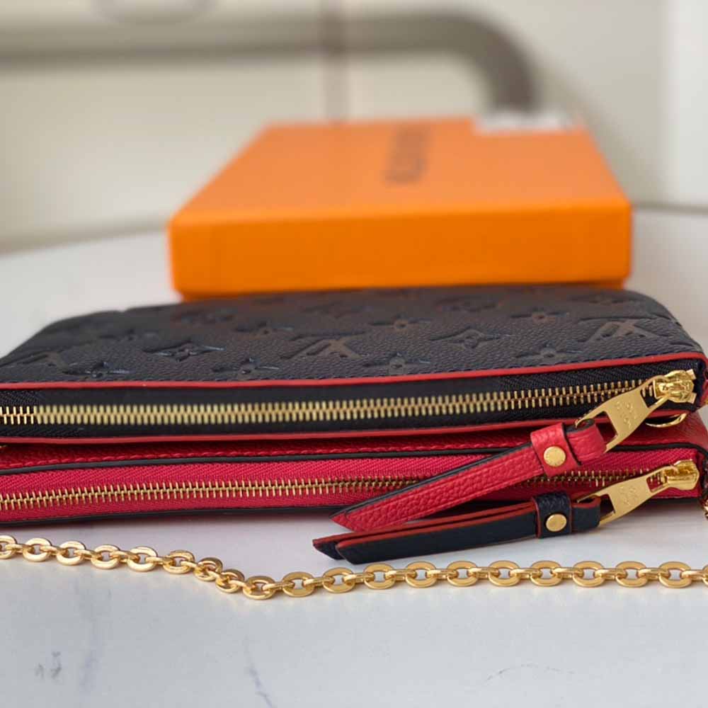 Replica Louis Vuitton Aaa- Double Zip Pochette M68568 Black/Blue