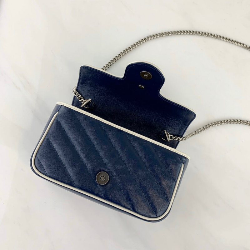 Replica Gucci Gg Marmont Super Mini Bag 574969 Blue
