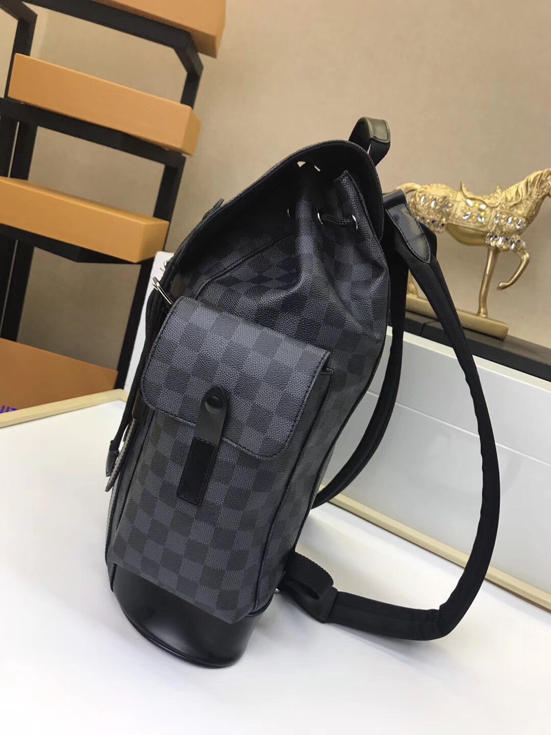 Replica Louis Vuitton Aaa-Christopher Pm N41379 Plaid Black
