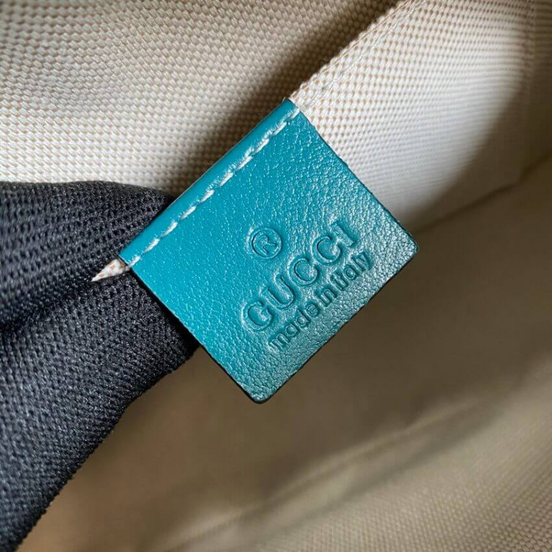 Replica Gucci Gg Marmont Small Shoulder Bag 447632 Blue And Emerald Leather