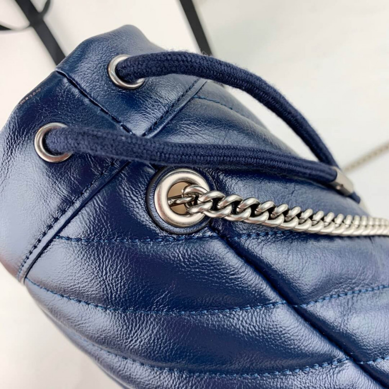 Replica Gucci Gg Marmont Mini Bucket Bag 573817 Blue