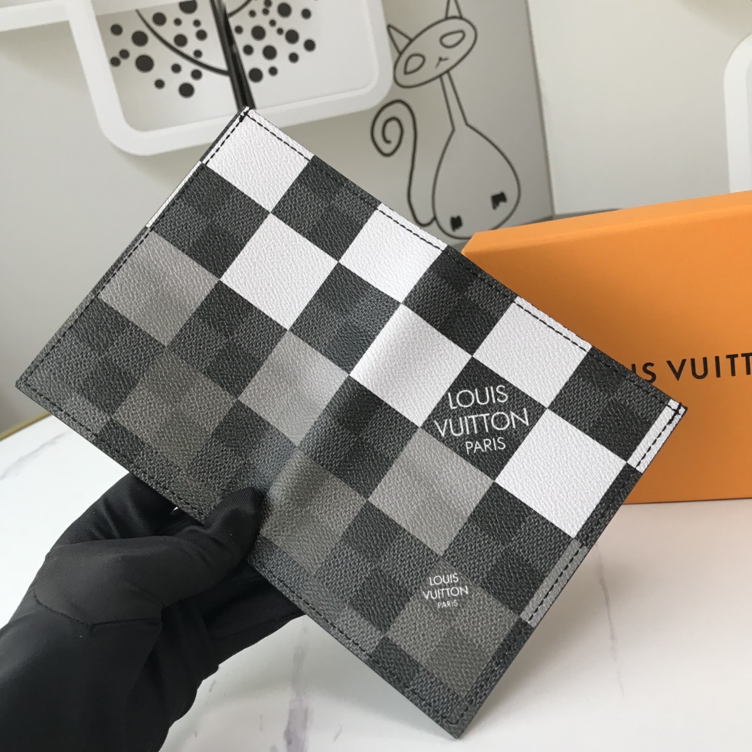 Replica Louis Vuitton Passport Cover N60410 White/Blue/Orange