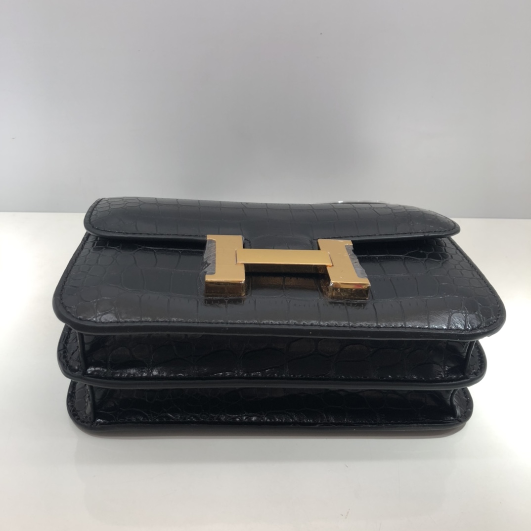 Replica Hermes Constance Crocodile Leather Pattern Cross Body Bag