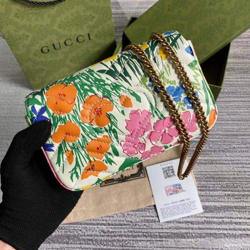 Replica Gucci Ken Scott Print Gg Marmont Super Mini Bag 476433