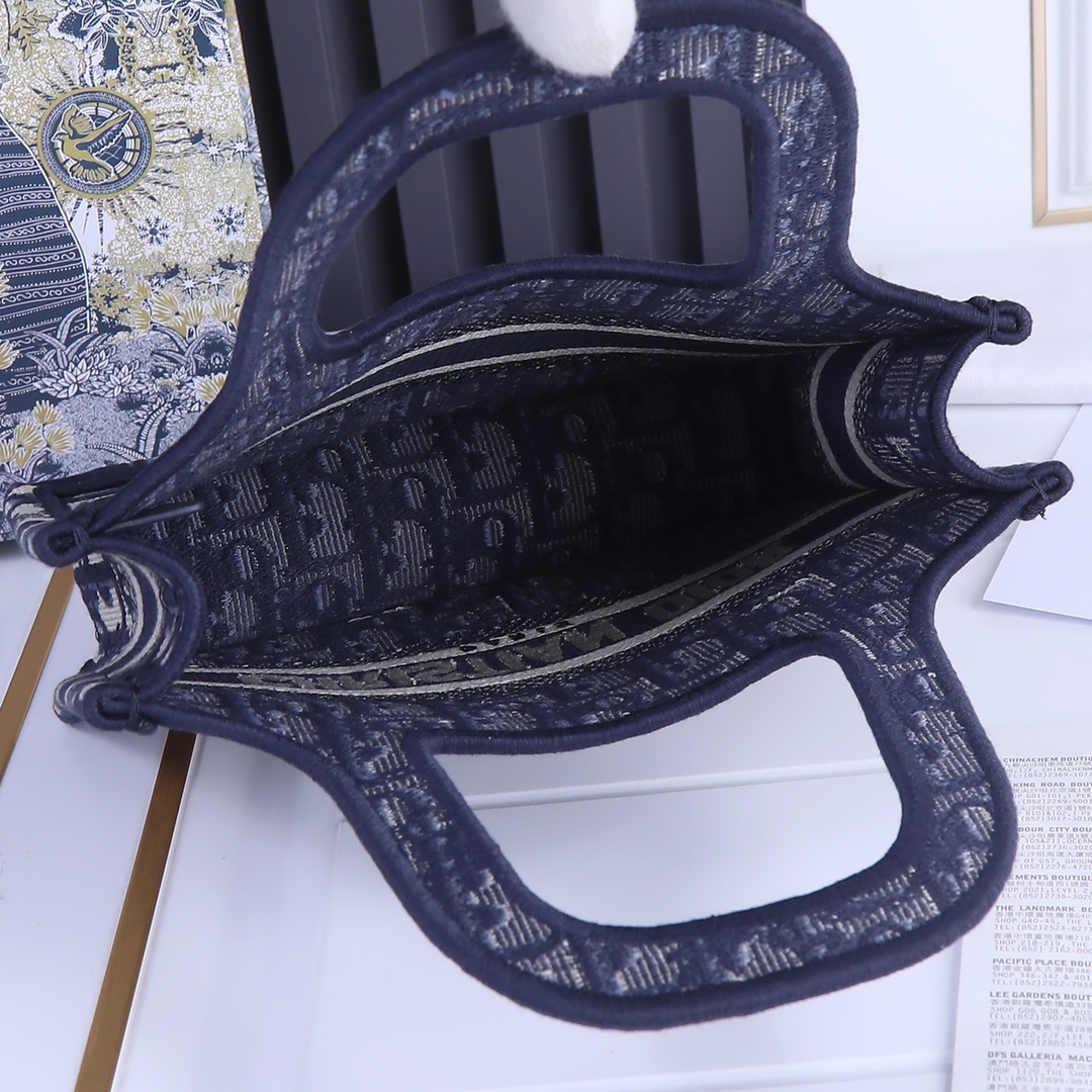 Replica Dior Oblique Embroidery Mini Book Tote