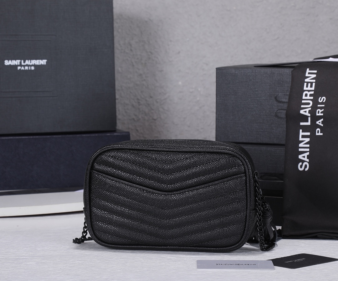 Replica Ysl Lou Mini Bag Black/Silver Hardware