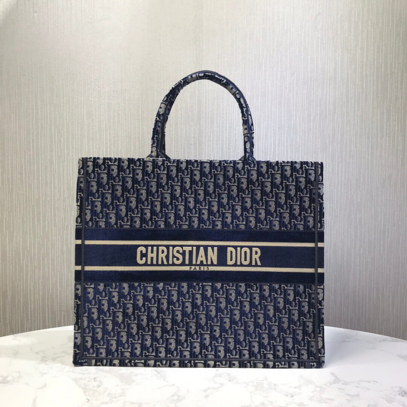 Replica Dior Oblique Embroidered Velvet Book Tote M1286Z