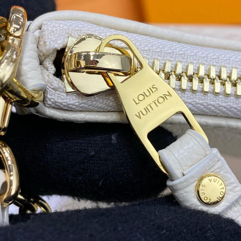 Replica Louis Vuitton Monogram Empreinte Easy Pouch On Strap M81066 Creme Aaa