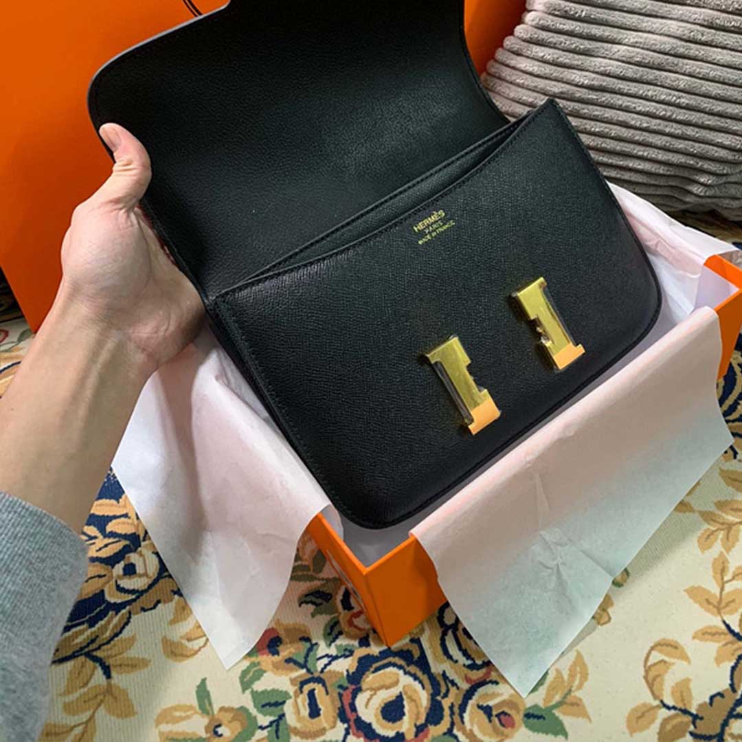 Replica Hermes Aaa-Constance Handbag 24Cm 19Cm Black/White/Pink