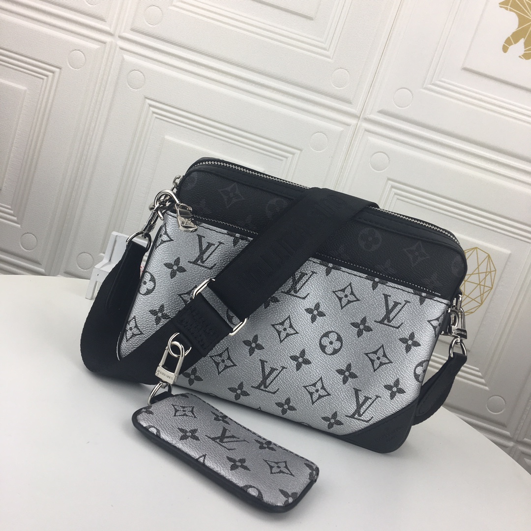 Replica Louis Vuitton Trio Messenger N50017 Black/Grey