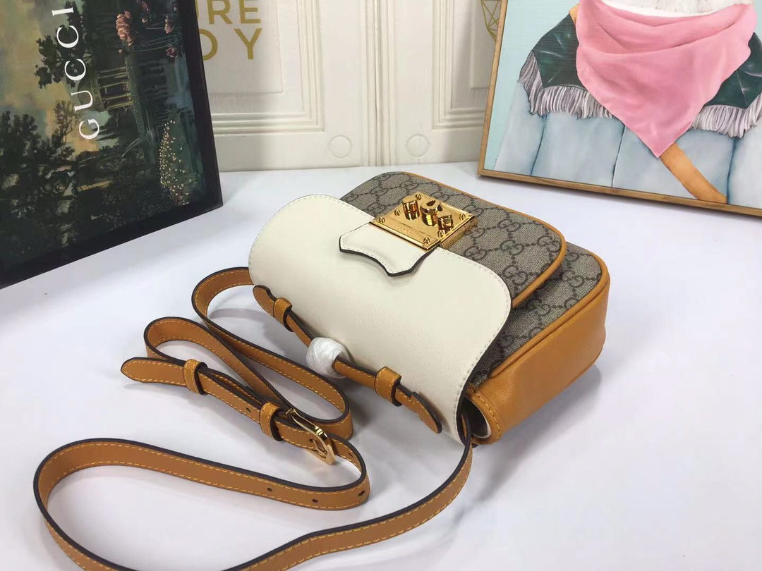 Replica Gucci Padlock Mini Bag Black/White