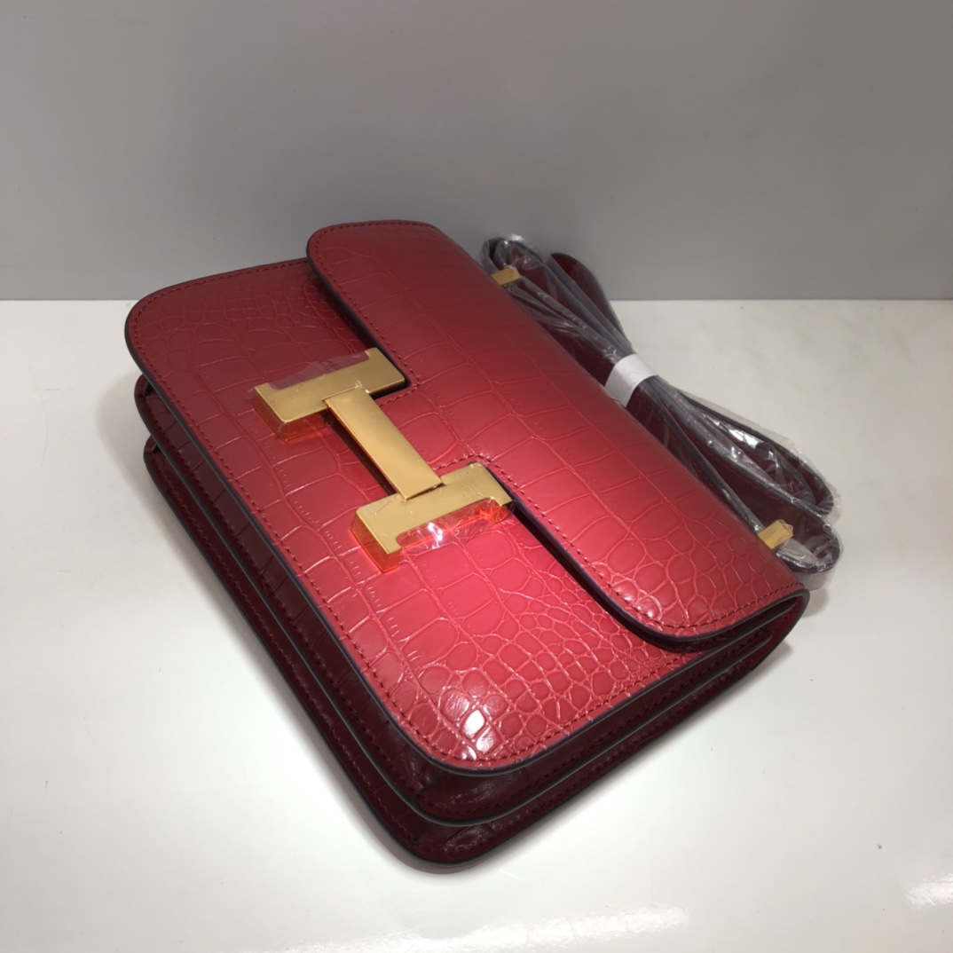 Replica Hermes Constance Crocodile Leather Pattern Cross Body Bag