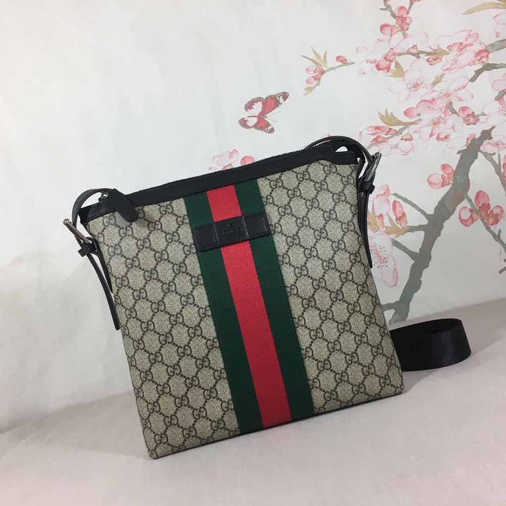 Replica Gucci Shoulder Crossbody Bag Black/Grey 387111