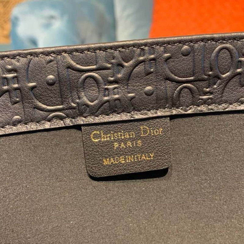 Replica Christian Dior Oblique Embossed Calfskin Leather Book Tote M1296