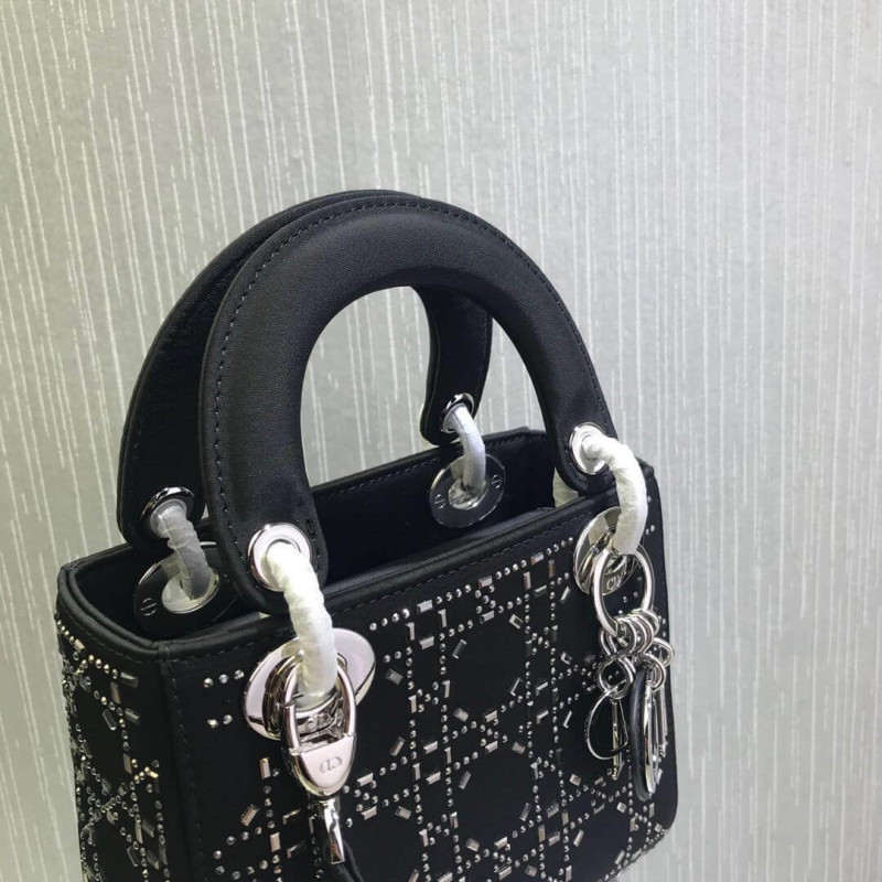 Replica Christian Dior Rhinestones Mini Lady Dior Bag M0500