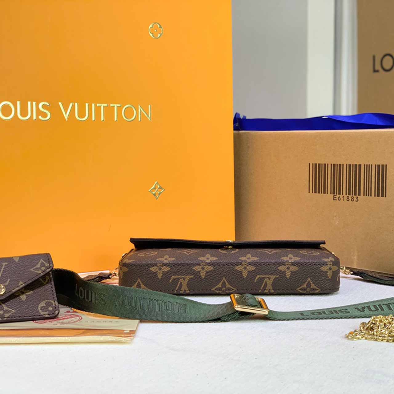 Replica Louis Vuitton Felicie Strap   Go M80091 Green/Pink