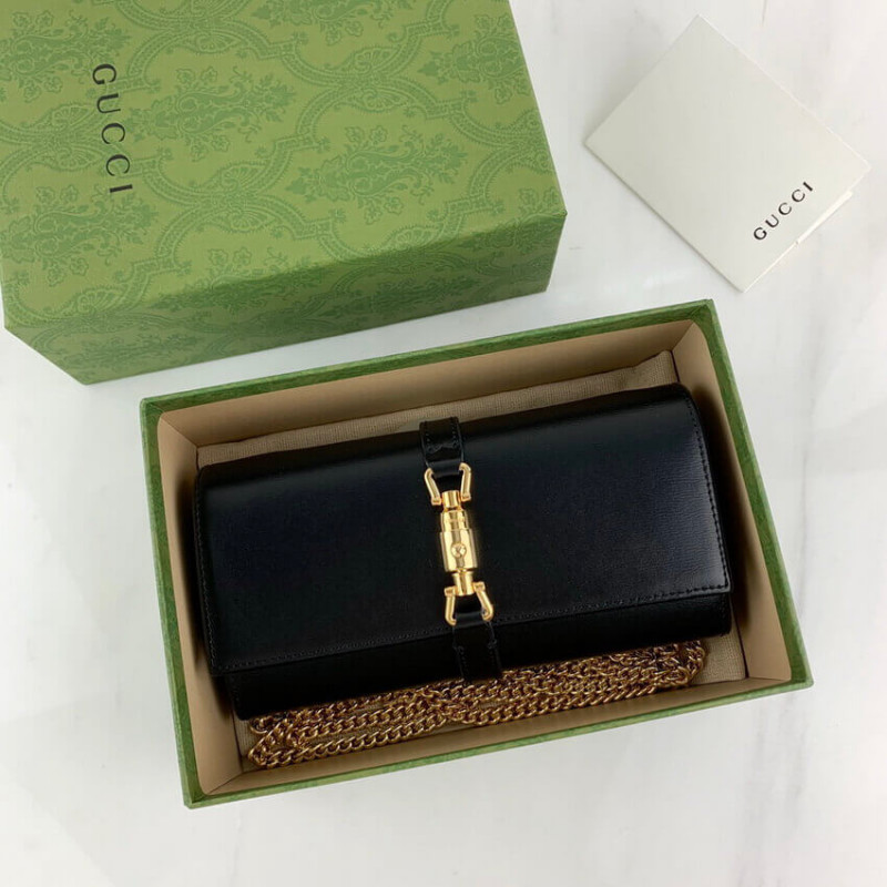 Replica Gucci Jackie 1961 Calfskin Chain Wallet 652681